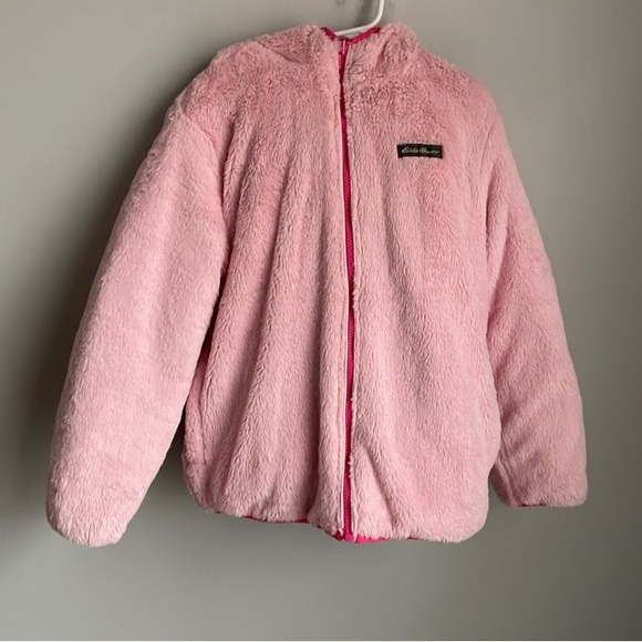 Eddie Bauer Girl's Reversible Pink and Purple Ombre Puffer Jacket Medium 10-12 - Picture 3 of 11
